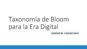Taxonomía de bloom para la era digital pdf