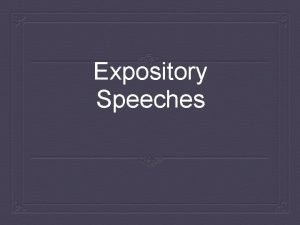 Expository speech