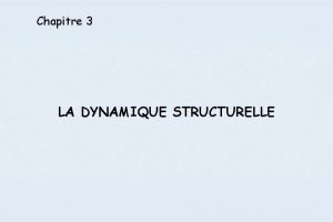 Chapitre 3 LA DYNAMIQUE STRUCTURELLE Rfrentiel 3 Adapter