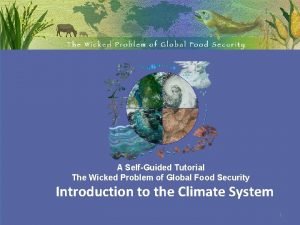 A SelfGuided Tutorial The Wicked Problem of Global