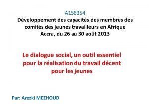 A 156354 Dveloppement des capacits des membres des