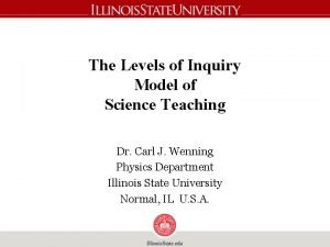 The Levels of Inquiry Model of Science Teaching