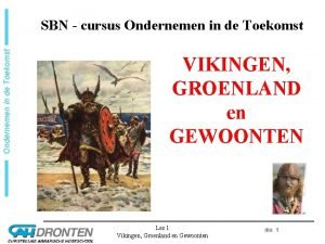 Ondernemen in de Toekomst SBN cursus Ondernemen in