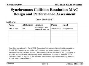 November 2009 doc IEEE 802 11 091168 r