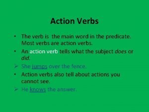 Main action verb