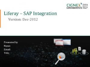 Liferay integration with sap