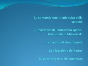 Composizione relativistica delle velocità