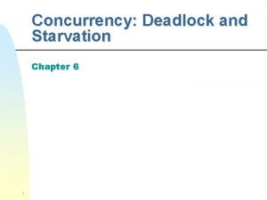 Concurrency Deadlock and Starvation Chapter 6 1 Outline