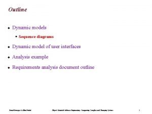 Outline Dynamic models w Sequence diagrams Dynamic model