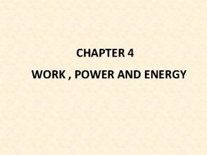 Work and power definition