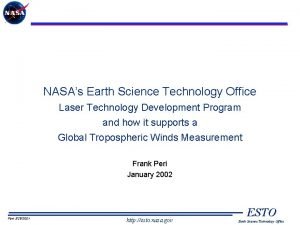 NASAs Earth Science Technology Office Laser Technology Development