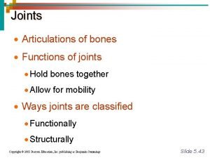Function of joints