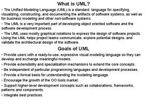 What is unified modeling language