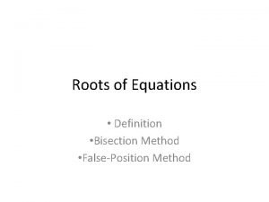 Bisection method error formula