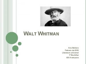 Walt whitman biografia