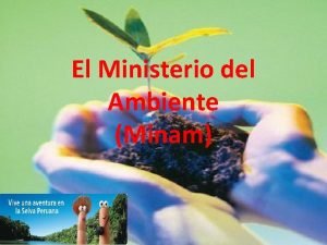 El Ministerio del Ambiente Minam El Ministerio del