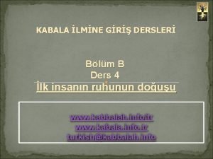 KABALA LMNE GR DERSLER Blm B Ders 4