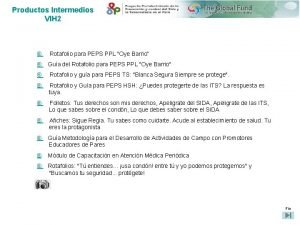 Productos Intermedios VIH 2 Rotafolio para PEPS PPL