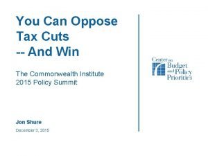 You Can Oppose Tax Cuts And Win The