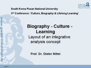 South Korea Pusan National University 3 rd Conference