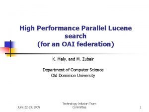 High Performance Parallel Lucene search for an OAI