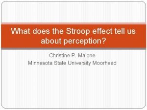 What does the Stroop effect tell us about