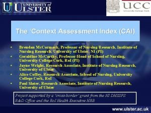 Context assessment index