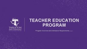 Tarleton teacher education program