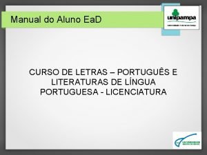 Manual do Aluno Ea D CURSO DE LETRAS