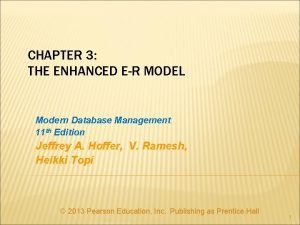 CHAPTER 3 THE ENHANCED ER MODEL Modern Database