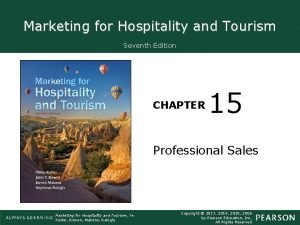 Marketing for hospitality and tourism 7th edition ppt