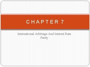 International arbitrage