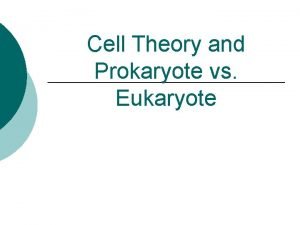 Cell Theory and Prokaryote vs Eukaryote What is