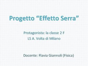 Progetto Effetto Serra Protagonista la classe 2 F