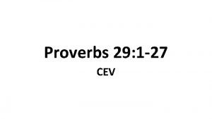 Proverbs 29 cev