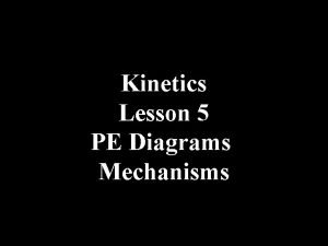 Kinetics Lesson 5 PE Diagrams Mechanisms Potential and