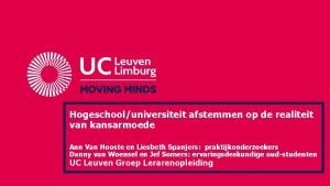 Hogeschooluniversiteit afstemmen op de realiteit van kansarmoede Ann