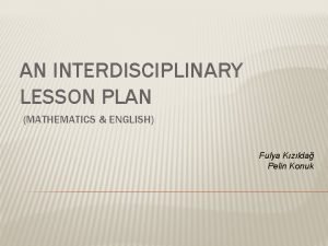 Interdisciplinary math lesson plans
