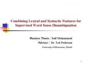 Syntactic features