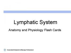 Lymphatic System Anatomy and Physiology Flash Cards Associated