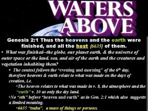 Genesis 2 1 Thus the heavens and the