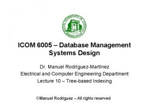 ICOM 6005 Database Management Systems Design Dr Manuel