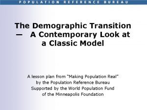 Demographic transition model