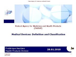 Federal Agency for Medecines and Health Products Federal