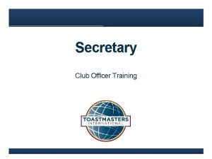 Toastmasters secretary role