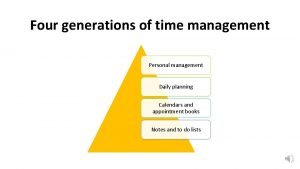 Four generations of time management
