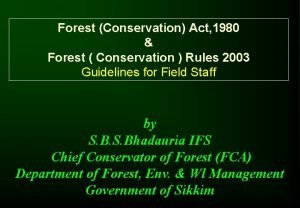 Forest conservation act