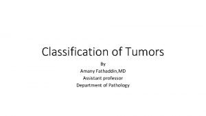 Classification of tumors