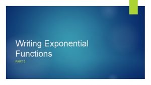 Exponential data set examples