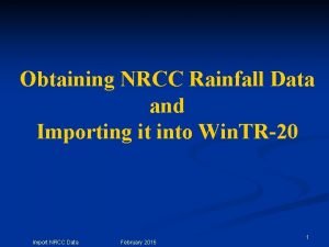 Obtaining NRCC Rainfall Data and Importing it into
